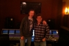 Elia with scoring mixer Alan Meyerson, while mixing the trios album